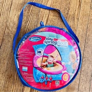 SwimWays Pink Spring Float Sun Canopy Baby - Swim Step 1 9-24 Months New UPF 50+